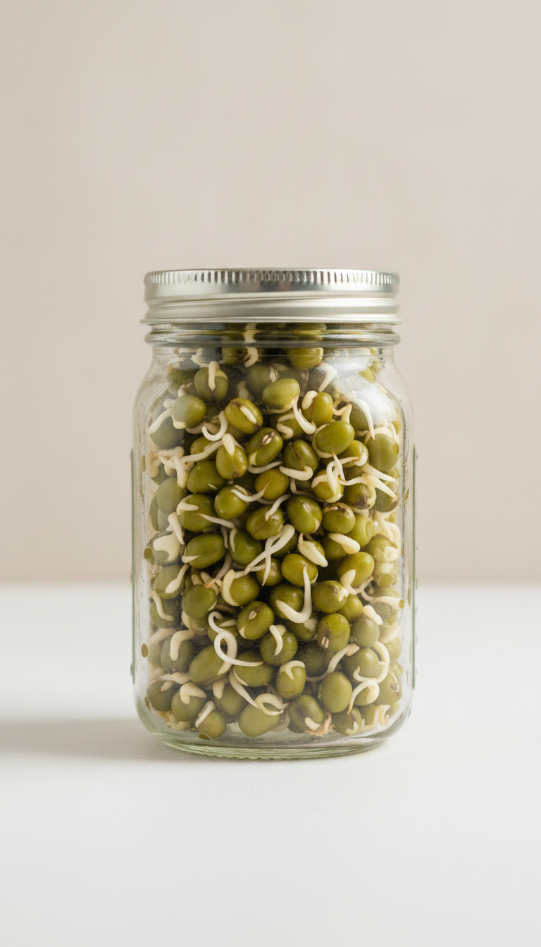 Sprouted Green Gram Glass Jar